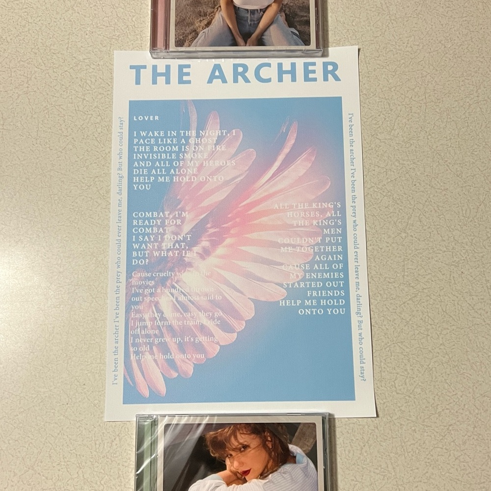 Lyric Poster The Archer Lover Taylor Swift Swiftie Decor Art Gift Lyrics